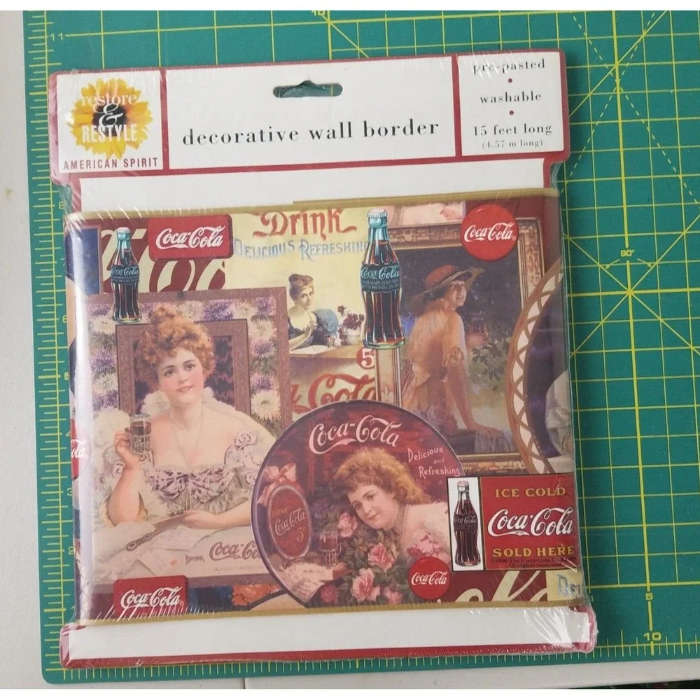 Coca Cola Restore & Restyle American Spirit 15'x3 Decorative Wall‎ Border. NEW